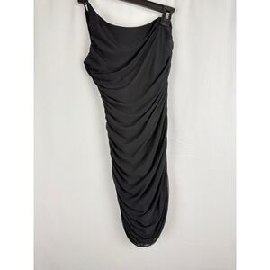 Princess Polly Ruched Bodycon Dress‎ One Shoulder Cocktail Party Black 4